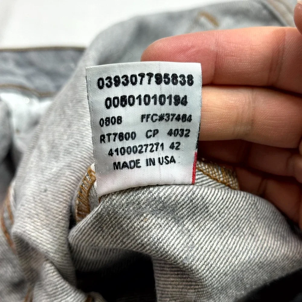 Levi's‎ 501 Straight Leg Button-Fly Jeans Mens Size 42x30 Gray Denim Cotton